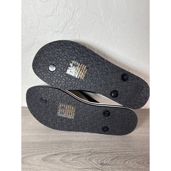 KATE SPADE NEW YORK Flyaway Polka Dot Flip Flops SANDAL Size 6 Black Cream NEW - Picture 6 of 7